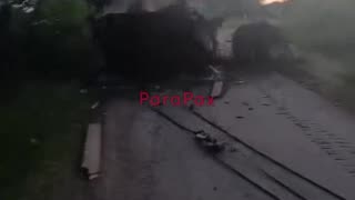Large Russian Column Including Heavy Guns and Support Vehicles Caught Out in the Open