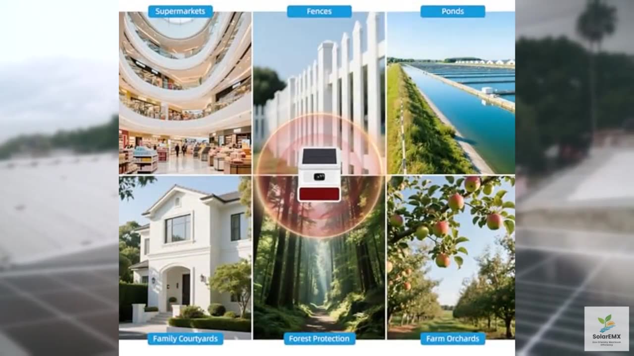2 Pack Solar Outdoor Motion Sensor Alarm with Sound and Strobe Light Red Sensor
