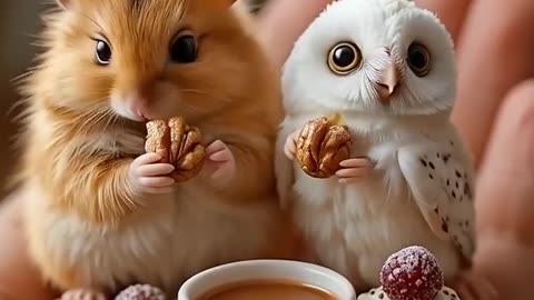 Unbelievable Friendship 🦉💖🦦 | Owl & Chinchilla’s Adorable Bond