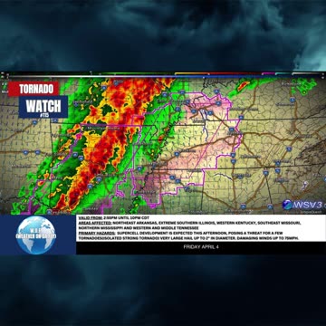🌪️ Tornado Watch #115: AR, TN, MS, KY! Hail/Wind Risk 4/4/25 #shorts #weatherupdate