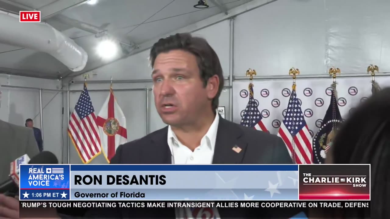 DESANTIS TALKS ALLIGATOR ALCATRAZ WITH PRESS