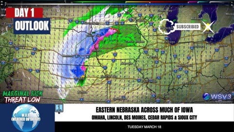 🌩️ Severe Hail Risk Tonight: NE & IA! 3/18/25 #shorts #weatherupdate