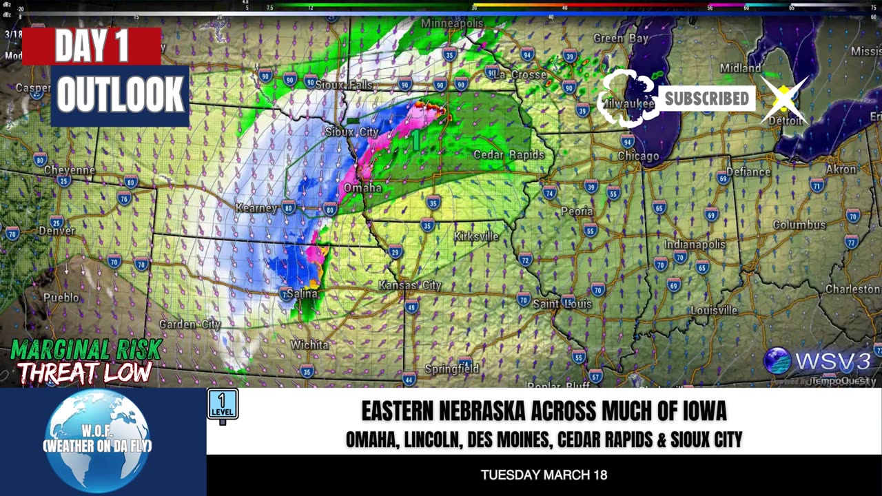 🌩️ Severe Hail Risk Tonight: NE & IA! 3/18/25 #shorts #weatherupdate