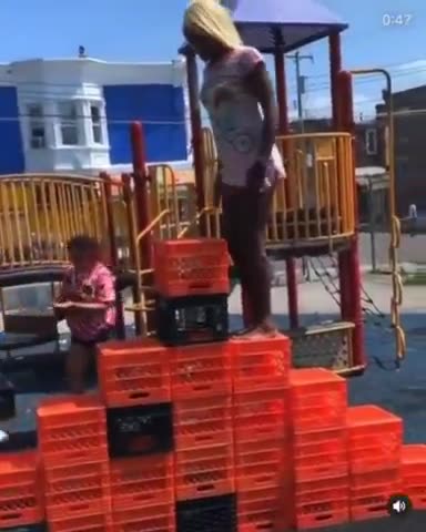 Crate stack challenge epic fail (watch until end!!!l