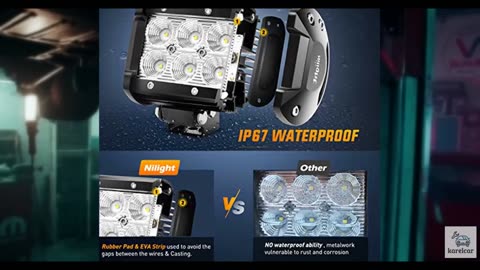 Nilight Led Pods 2Pcs 18W 1260LM Flood Led Off Road Lights Super Bright Driving
