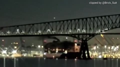 Baltimore Bridge Collapse at 8x Speed