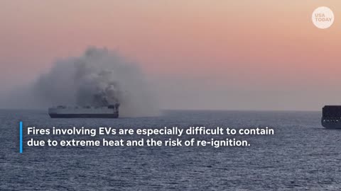 Cargo ship carrying electric vehicles catches fire, crew abandons ship