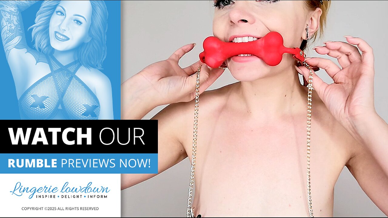 Scarlett Foxett : Unbranded bone ball gag with nipple clamps [PREVIEW]