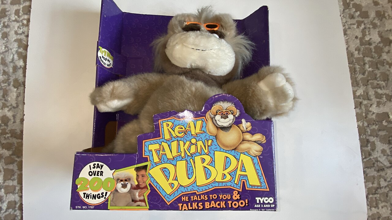 Detailed Look at @ 1996 TYCo Real Talkin Talking BuBBa Toy Plush Stuffed Animal