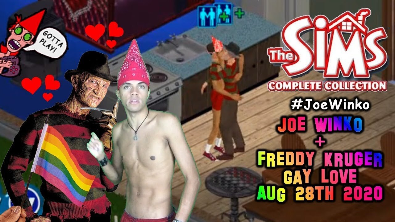 Freddy Kruger & Joe Winko's Gay Love - Sims 1 Gaming Livestream (Aug 28th 2020) - Joe Winko