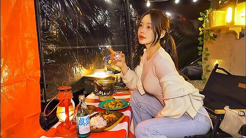 🌊Build your own food stall with a 270-degree rotating awning tent in front of the sea