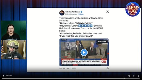 Charlie Kirk killer in custody and had leftist engravings on bullets▮The Jimmy Dore Show