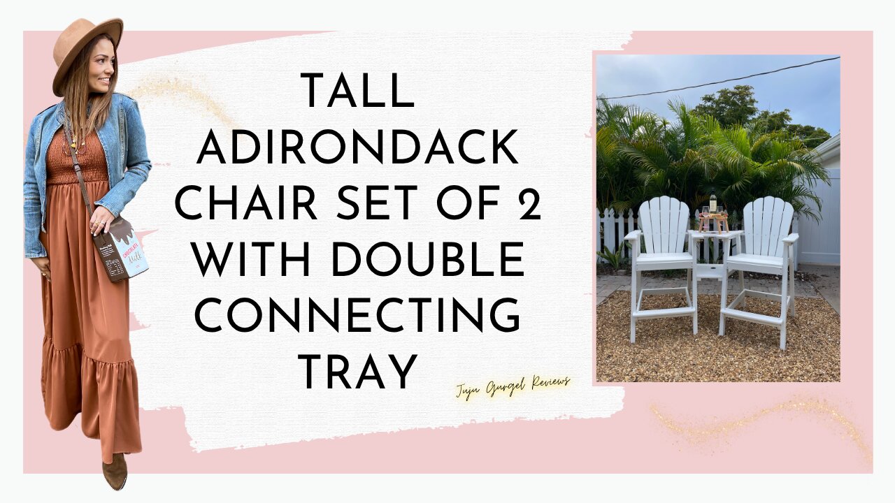 Tall Adirondack Chair Set of 2 with Double Connecting Tray review