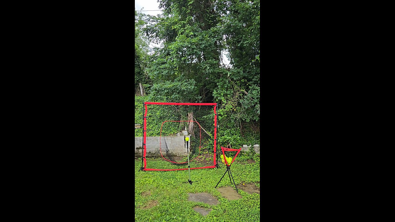 men's slow pitch softball tee work day 10. I hit through my net 2x today