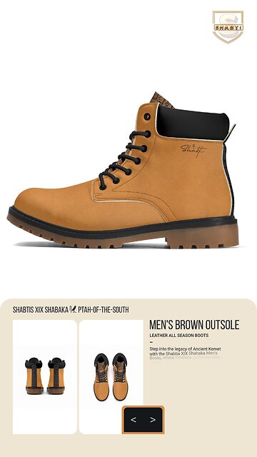 Shabtis XIX Shabaka (Ptah-of-the-South) Men's Brown Outsole Leather All Season Boots