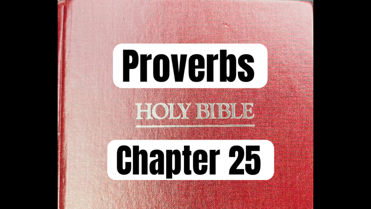 Proverbs Chapter 25-Bible Reading
