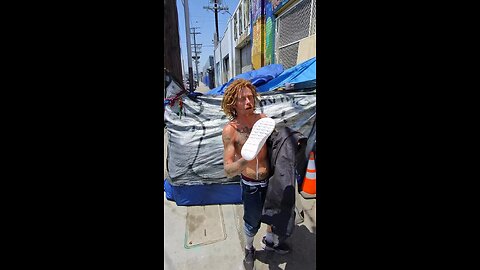 Fred's Sidewalk Serenade: A Street Encounter in Los Angeles