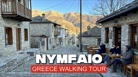 Greece Countryside 4K 60 FPS - Relaxing walking tour in a Hidden Stone Village - Nymfaio, Greece 🇬🇷