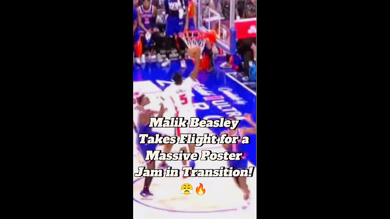 Malik Beasley Takes Flight for a Massive Poster Jam in Transition! 😤🔥