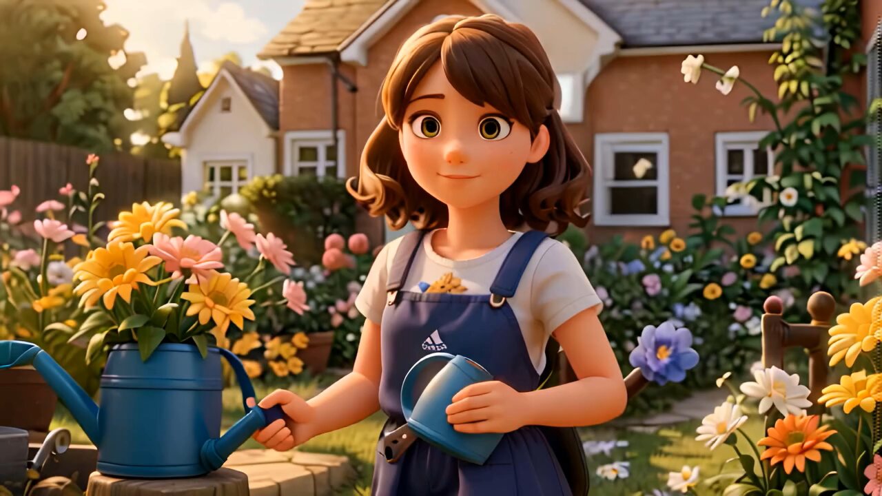 A cute girl in tha Garden