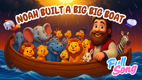Noah Built a Big Big Boat 🐘 | Fun Bible Song for Kids About Faith & God’s Promise | Hallelujah Kids