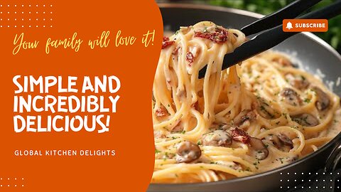 Your family will love it! Simple and incredibly delicious! Pasta with mushrooms and vegetables