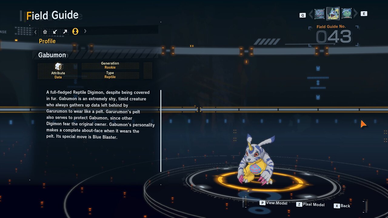 gabumon all digivolution/de-digivolution/profile Digimon Story Time Stranger