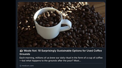 Surprisingly Sustainable Options for Used Coffee Grounds | #medium #article #preview