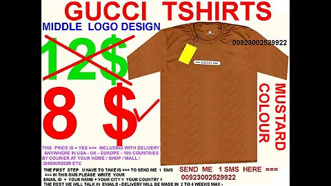 8$ GUCCI tshirts soft light fabric , middle logo with including delivery USA UK EUROPE at your home