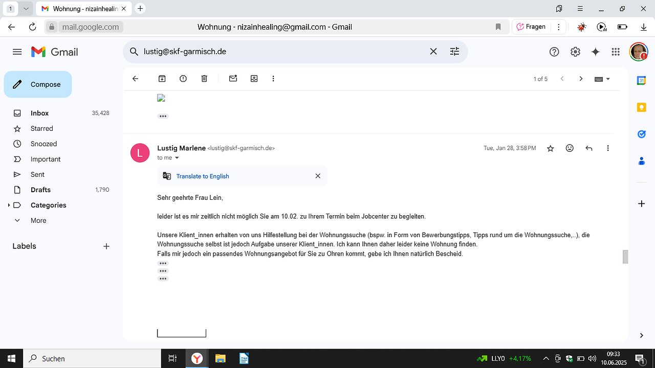 ß0.12.2024 Jobcenter Zersetzung - SKF Ernst Dominik hat keine Wohnung für Behinderte