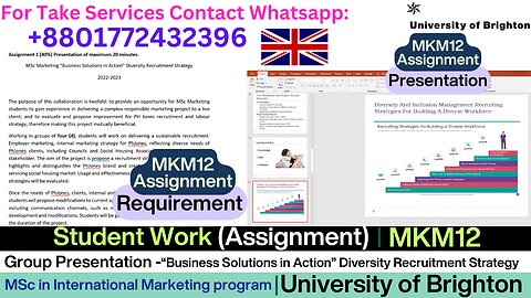 Client Work (Group Presentation)| MKM12 Diversity Recruitment Strategy |University of Brighton