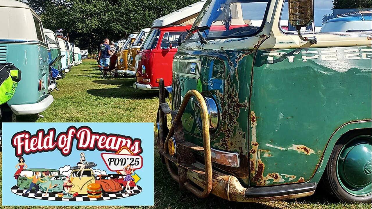 Field Of Dreams VW Festival - VW Bus T2 Type2 Splitty Bay Window & a couple of T25! LOL
