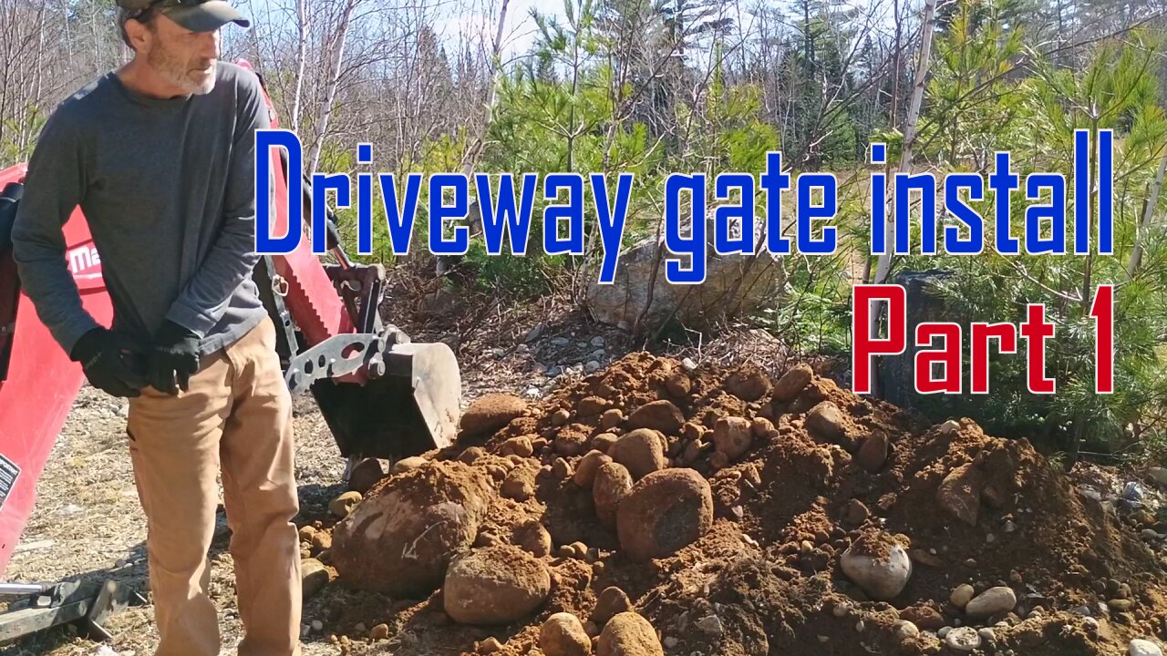 Digging hole for first gate fence post on the homestead