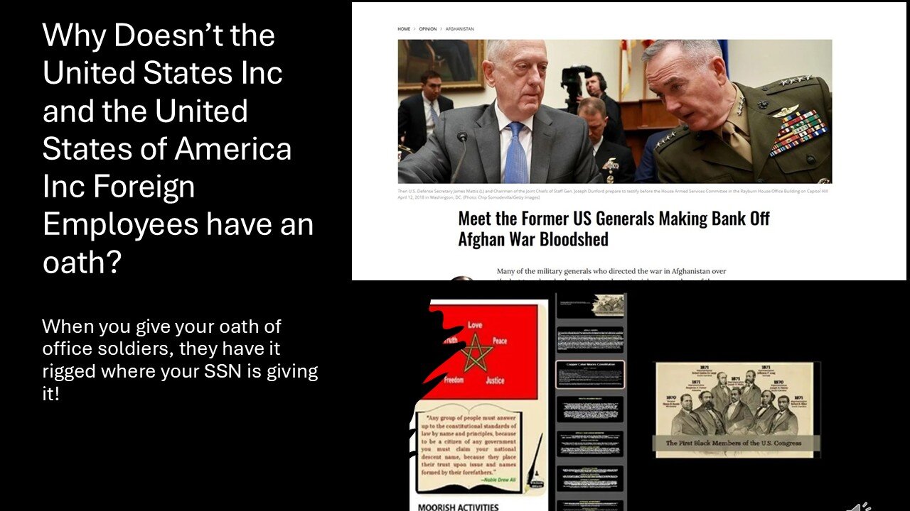Why Doesn’t the United States Inc & the USA Military Inc Foreign Employees have an oath? Ask GEN JOE