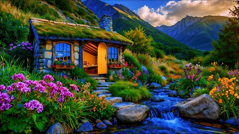 Cozy Cottage by a Gentle Stream | Relaxing Music for Sleep, Study & Calm