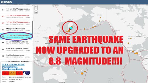 PART 2!! SAME EQ UPGRADED TO AN 8.8 MAG & EQ'S CONTINUE!!