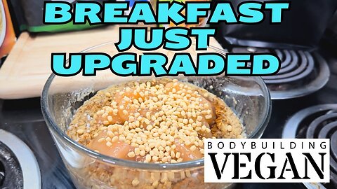 High Protein Cinnamon Roll Apple Pie Oatmeal Recipe - Vegan Bodybuilding Meal Prep