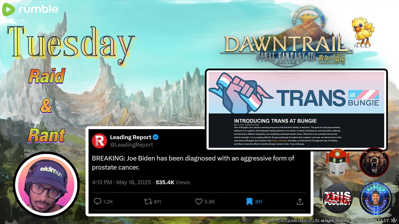 『NIN lvl 54』Tues R&R | Final Fantasy XIV | Biden cancer diagnosis, Trans at Bungie