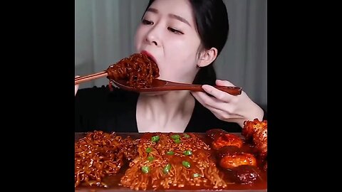 Korean jajangmyeon noodles with seafood