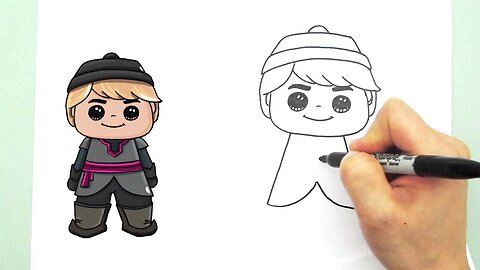 How to Draw Kristoff Cute step by step from Frozen