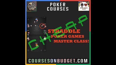 MY POKER COACHING STRADDLE POKER GAMES MASTER CLASS!