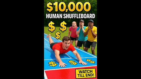 $10,000 Human Shuffleboard Challenge! 🧊💰 (Ultimate Slip & Slide Game)