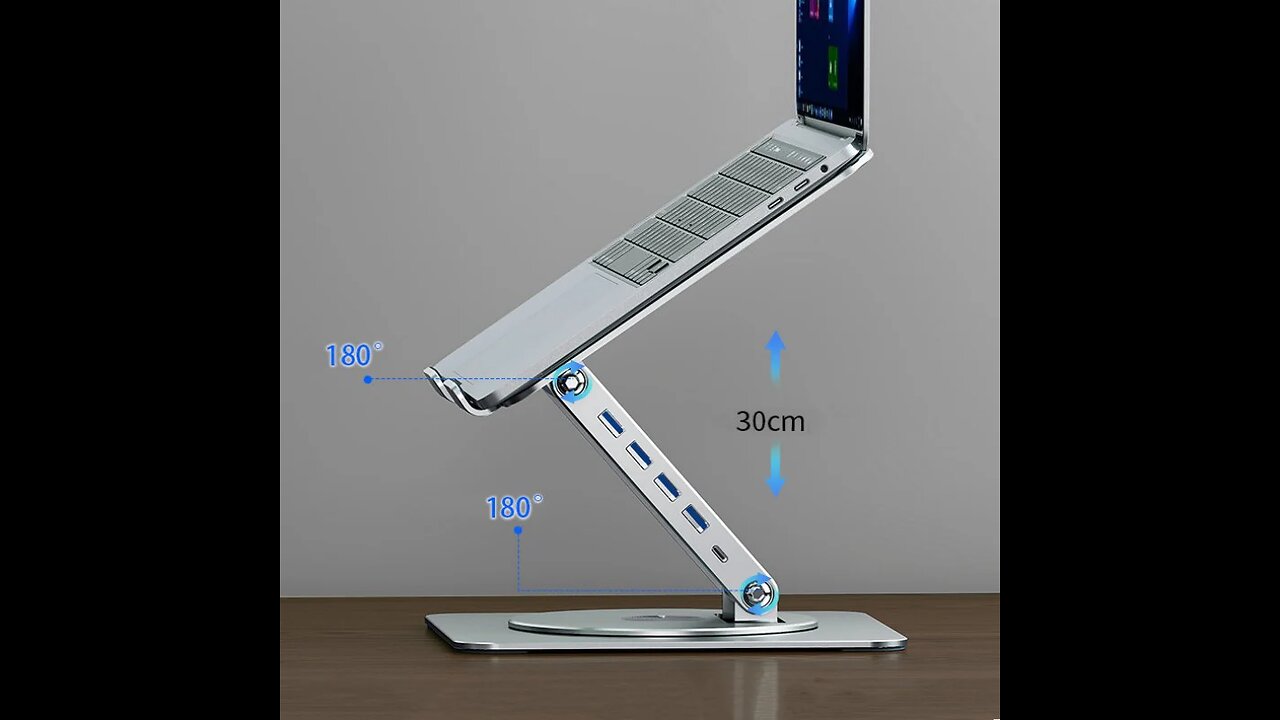 360° Rotating Lift and Expand Docking Station Stand