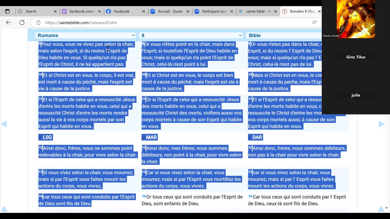 Lettre aux Romains Chapitre 7 a 10