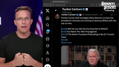 Bannon Stuns Tucker: D.S. 'Civil War' Plot Linking LA Riots to War with Iran