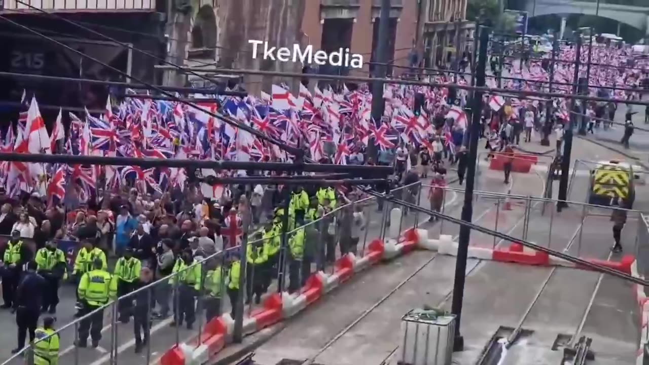 This video was taken today during the march for Remigration in Manchester.