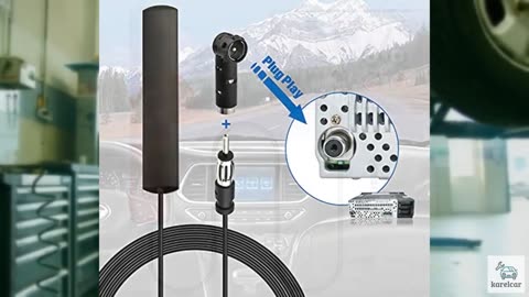 Eightwood Car Stereo FM Radio Antenna, Hidden Windshield Antenna, DIN Plug Adhe