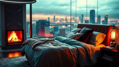 Sons de Chuva e Lareira no Quarto – Um Refúgio Aconchegante