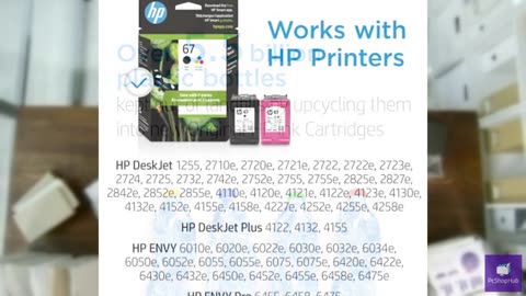 HP 67 Black/Tri-color Ink Cartridges for HP Printers | Works with Printer Series