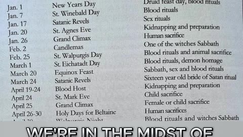 Satanic Ritual Calendar: Why Families Are at Risk During These Dates! 📆